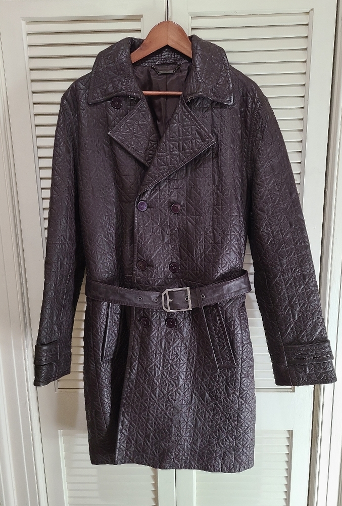 VERSACE Collection quilted leather coat